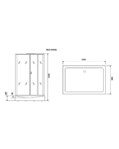Душевая кабина Niagara Premium 120x80 NG-6012-01GQL с гидромассажем