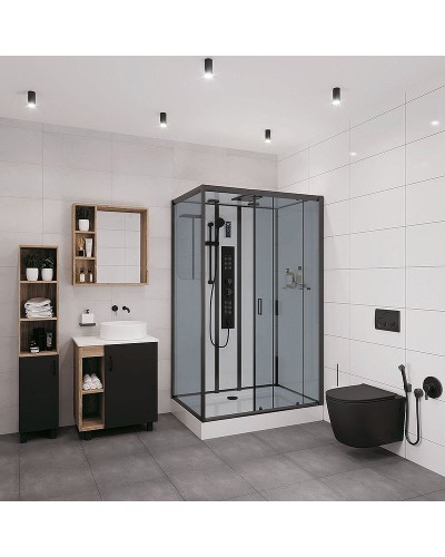 Душевая кабина Niagara Premium 120x80 NG-6912-01GQR Black с гидромассажем