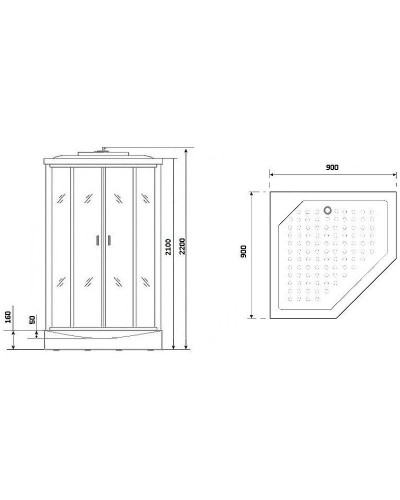 Душевая кабина Niagara Premium 90x90 NG-6901-01D Black без гидромассажа