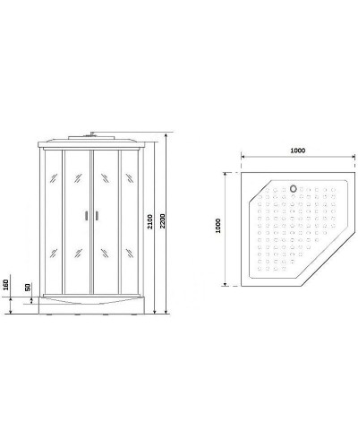 Душевая кабина Niagara Premium 100x100 NG-6902-01D Black без гидромассажа