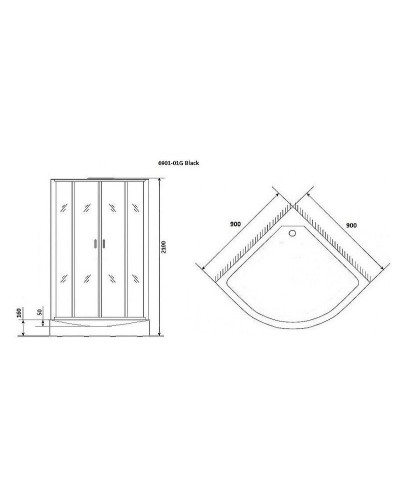 Душевая кабина Niagara Premium 90x90 NG-6901-01G Black с гидромассажем