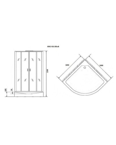 Душевая кабина Niagara Premium 100x100 NG-6902-01G Black с гидромассажем