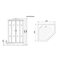 Душевая кабина Niagara Premium 100x100 NG-6902-01GD Black с гидромассажем