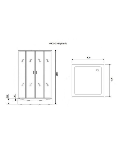 Душевая кабина Niagara Premium 90x90 NG-6901-01GQ Black с гидромассажем