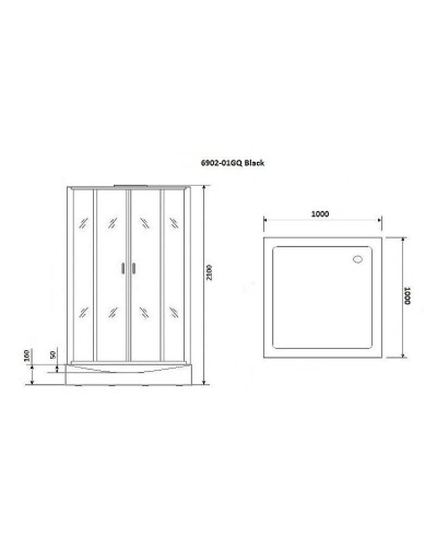 Душевая кабина Niagara Premium 100x100 NG-6902-01GQ Black с гидромассажем