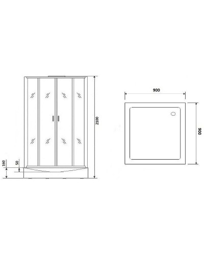 Душевая кабина Niagara Premium 90x90 NG-6901-01Q Black без гидромассажа