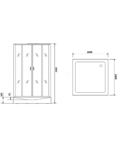 Душевая кабина Niagara Premium 100x100 NG-6902-01Q Black без гидромассажа