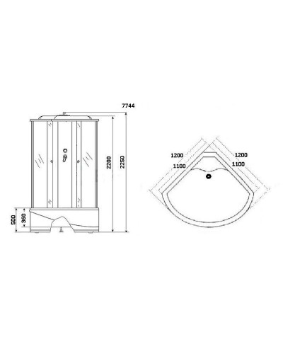 Душевая кабина Niagara Lux 120x120 NG-7744G с гидромассажем