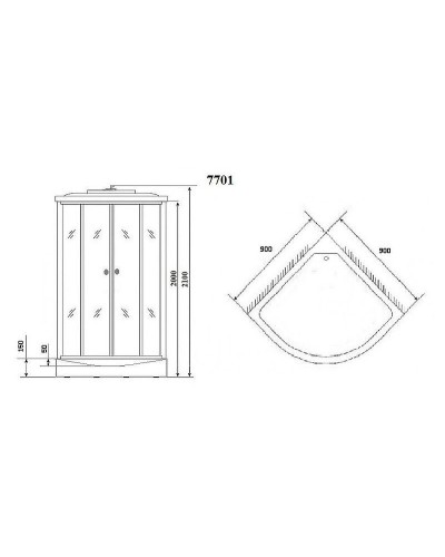 Душевая кабина Niagara Lux 90x90 NG-7701W без гидромассажа