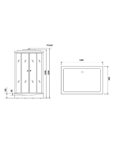 Душевая кабина Niagara Lux 120x90 NG-7711WL с гидромассажем