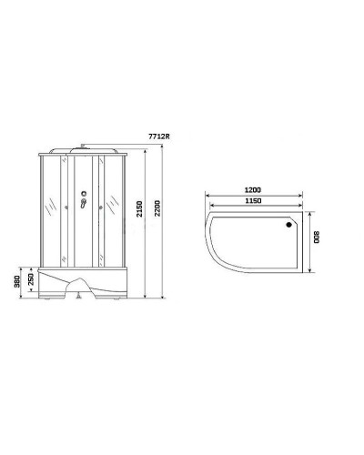 Душевая кабина Niagara Lux 120x80 NG-7712GR с гидромассажем