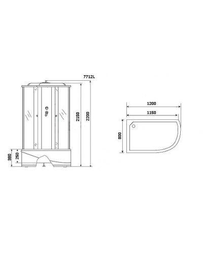 Душевая кабина Niagara Lux 120x80 NG-7712WL с гидромассажем