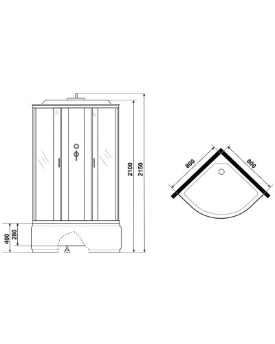 Душевая кабина Niagara 80x80 NG-2507-14 без гидромассажа
