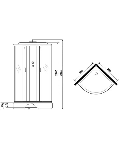 Душевая кабина Niagara 80x80 NG-3503-14 без гидромассажа