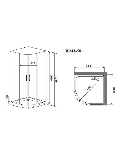Душевая кабина Timo Premium 100x100 ILMA901B без гидромассажа