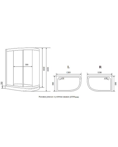 Душевая кабина Timo Premium 120x80 ILMA902LB без гидромассажа