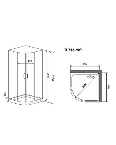 Душевая кабина Timo Premium 90x90 ILMA909B без гидромассажа