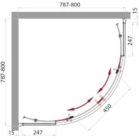 Душевая кабина 80х80х225 см BelBagno Uno прозрачное UNO-CAB-R-2-80-C-CR