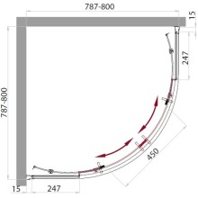 Душевая кабина 80х80х225 см BelBagno Uno прозрачное UNO-CAB-R-2-80-C-CR