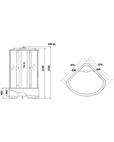 Душевая кабина Niagara Ultra 90x90 NG-908-01 с гидромассажем
