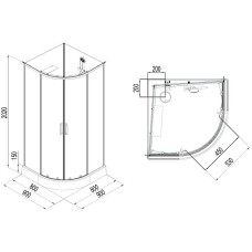 Душевая кабина Aquanet Passion EVO R Black 90х90 267257 без гидромассажа