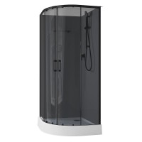 Душевая кабина Aquanet Passion EVO R Black 90х90 267259 без гидромассажа