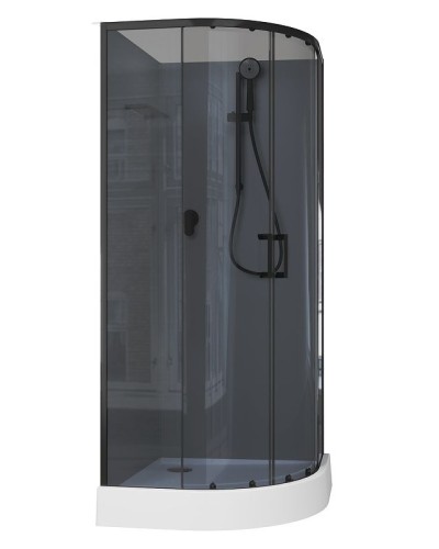 Душевая кабина Aquanet Passion EVO R Black 90х90 267259 без гидромассажа