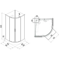 Душевая кабина Aquanet Passion EVO R Black 90х90 267259 без гидромассажа
