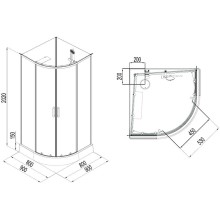 Душевая кабина Aquanet Passion EVO R Black 90х90 267259 без гидромассажа