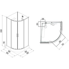 Душевая кабина Aquanet Passion EVO R Black 90х90 267259 без гидромассажа