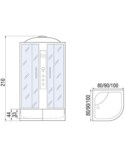 Душевая кабина River Dunay 80x80 ТН 10000003139 с поддоном