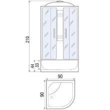 Душевая кабина River Nara Light 90х90 MT 10000003575 с поддоном