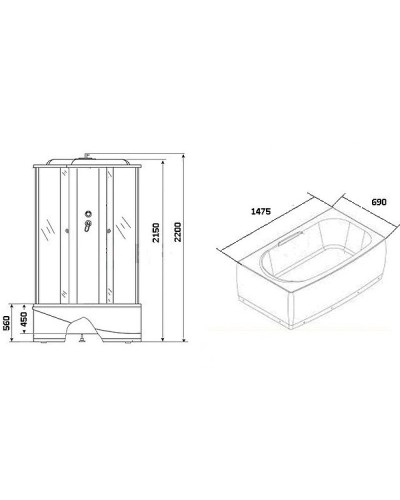 Душевая кабина Niagara Ultra 150x70 NG-5150-01 с гидромассажем