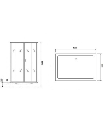 Душевая кабина Niagara Premium 120x80 NG-6912-01QR Black без гидромассажа