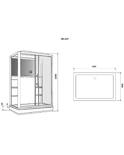 Душевая кабина Grossman 120x90 GR227L с гидромассажем
