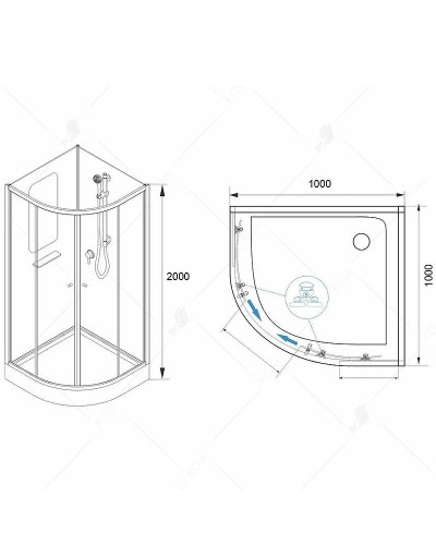 Душевая кабина RGW Andaman AN-208 100х100 381320800-12 без гидромассажа