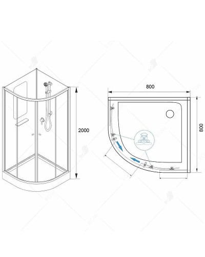 Душевая кабина RGW Andaman AN-208 80х80 381320888-12 без гидромассажа