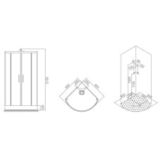 Душевая кабина 90×90×215 см SSWW BU601