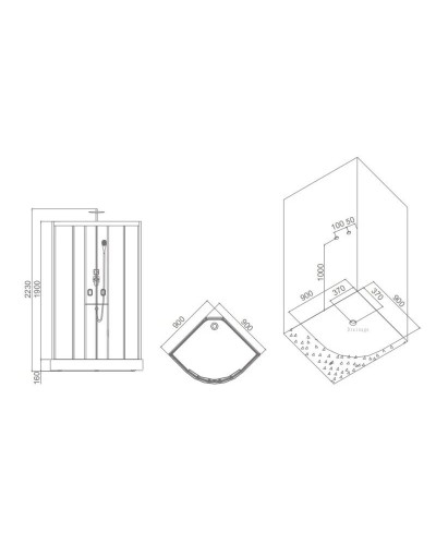 Душевая кабина 90×90×223 см SSWW W0914
