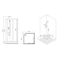 Душевая кабина 90×90×223 см SSWW W0915