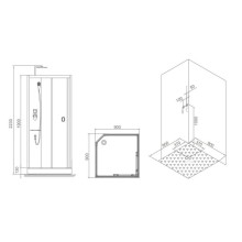 Душевая кабина 90×90×223 см SSWW W0915
