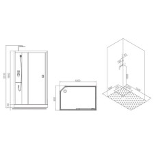 Душевая кабина 120×80×223 см SSWW W0916L