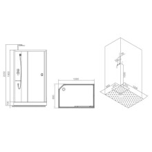 Душевая кабина 120×80×223 см SSWW W0916R