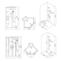 Душевая кабина 95×95×220 см SSWW WU106A