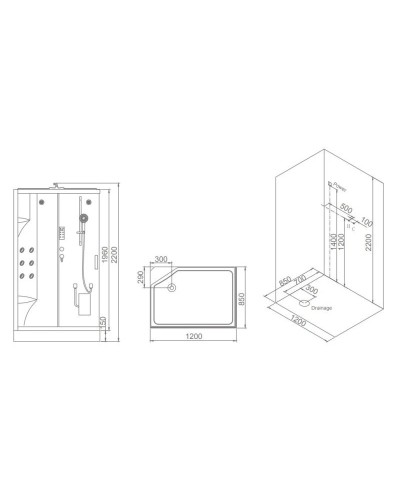 Душевая кабина 120×85×220 см SSWW WU102AR