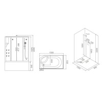 Душевая кабина 150×85×220 см SSWW WU103AR