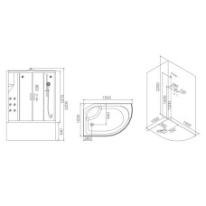 Душевая кабина 150×100×220 см SSWW WU103BR