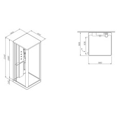 Душевая кабина 90×90×214 см Am.Pm Awe W15C-804-090MTE