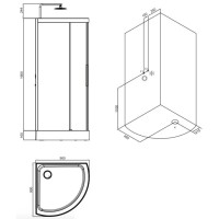 Душевая кабина 90×90×230,4 см Am.Pm Like W80C-016-090MTA