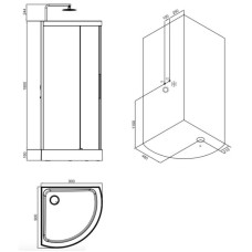 Душевая кабина 90×90×230,4 см Am.Pm Like W80C-016-090MTA